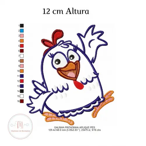 Matriz De Bordado Galinha Pintadinha (aplique)