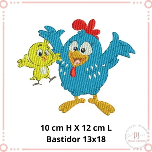 Matriz de Bordado Galinha Pintadinha e Pintinho Amarelinho