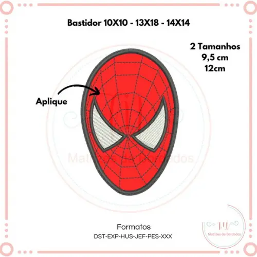 Matriz de Bordado Homem-aranha (aplique)
