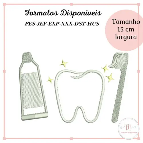 Matriz de Bordado Kit Dentinho (Aplique)