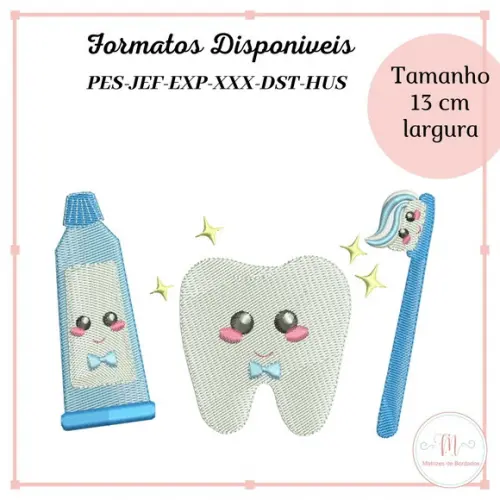 Matriz de Bordado Kit Dentinho Menina/Menino