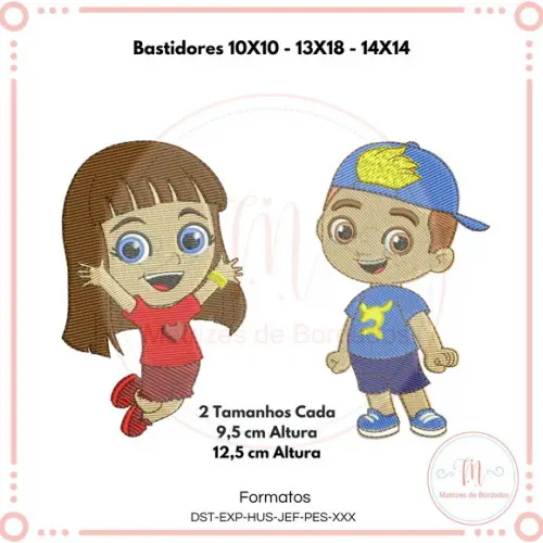 Matriz de Bordado Luccas Neto e Gi (2 Arquivos)