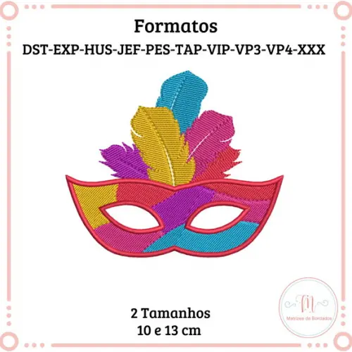 Matriz de Bordado Mascara Carnaval