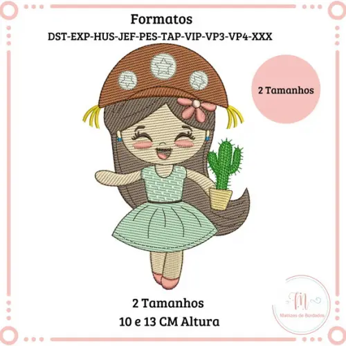 Matriz de Bordado Menina Caipira
