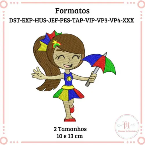 Matriz de Bordado Menina Carnavalesca