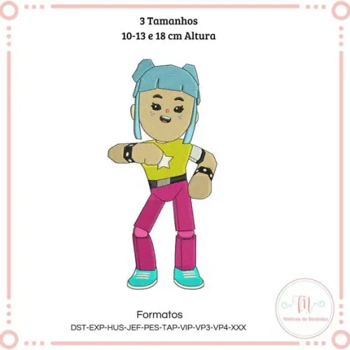 Matriz de Bordado Menina Pk Xd