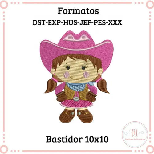 Matriz de Bordado Menina Fazendeira