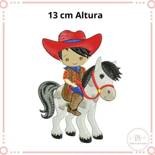 Matriz de Bordado Menino no Cavalo