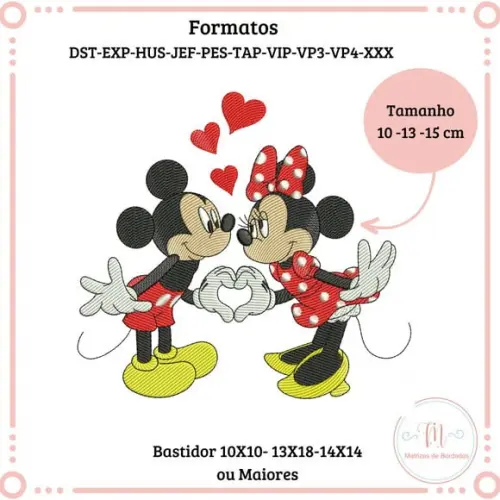 Matriz de Bordado Mickey e Minnie