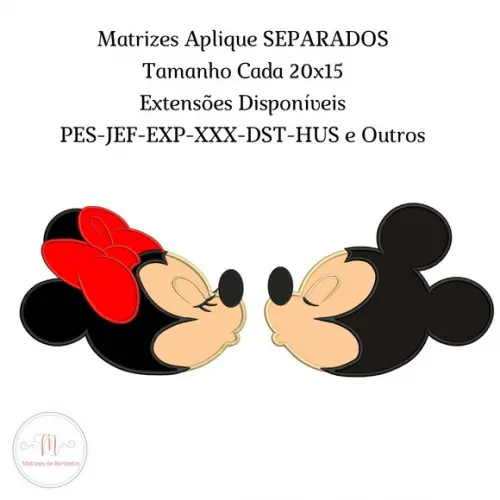 Matriz de Bordado Mickey e Minnie