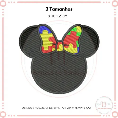 Matriz de Bordado Minnie Autismo