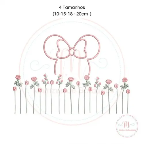 Matriz de Bordado Minnie e Rosas