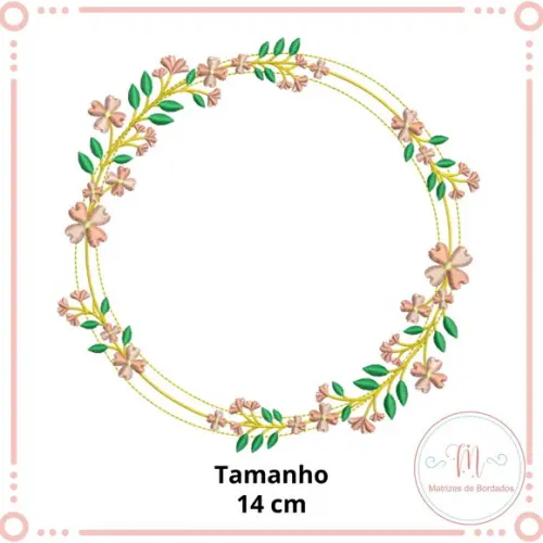 Matriz de Bordado Moldura Florais