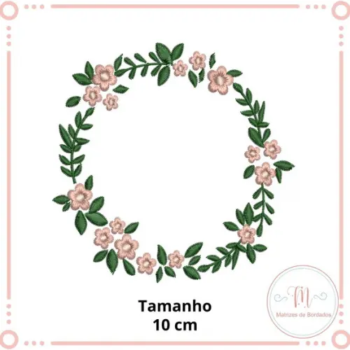 Matriz de Bordado Moldura Florais