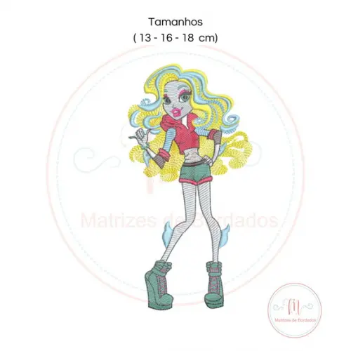 Matriz de Bordado Monster High Lagoona Blue