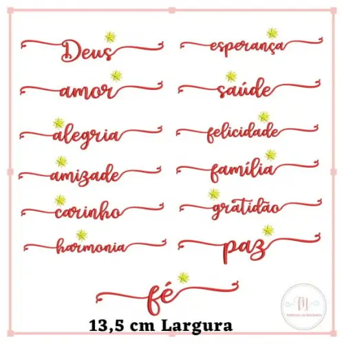Matriz de Bordado Nomes Motivacionais Estrela