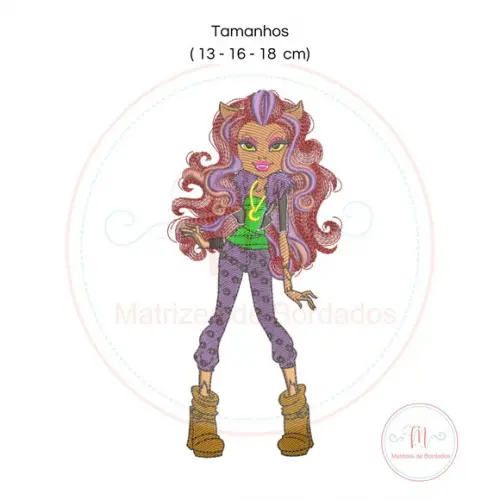 Matriz de Bordado Monster High Clawdeen Wolf