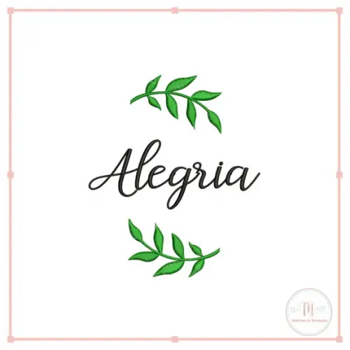 Matriz de Bordado Nomes Motivacionais Folhas