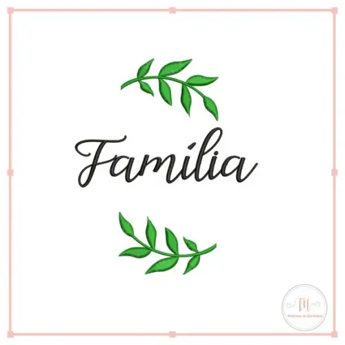 Matriz de Bordado Nomes Motivacionais Folhas