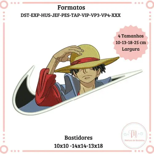 Matriz de Bordado One Piece Luffy