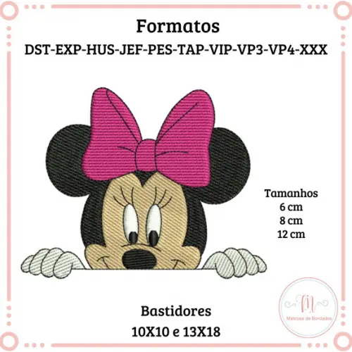 Matriz de Bordado Rosto Minnie