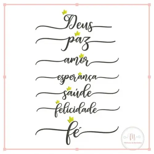 Matriz de Bordado Semaninha - Nomes + Coroas