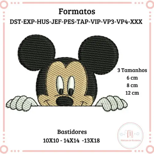 Matriz de Bordado Rosto Mickey