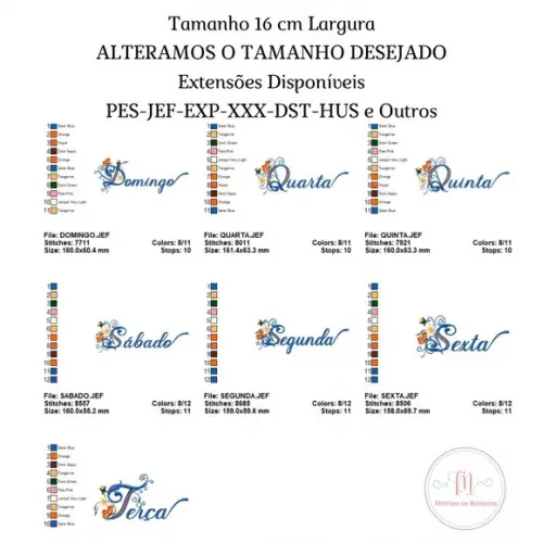 Matriz de Bordado Semaninha Floral e Borboleta