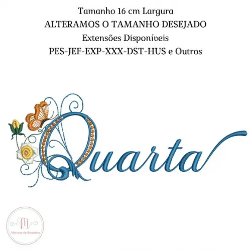 Matriz de Bordado Semaninha Floral e Borboleta