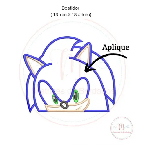 Matriz de Bordado Sonic Aplique (toalha de Capuz)