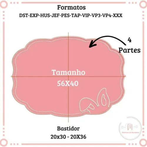 Matriz de Bordado Sousplat Coelho