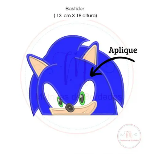 Matriz de Bordado Sonic Aplique (toalha de Capuz)