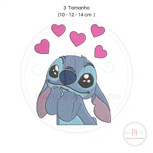Matriz de Bordado Stitch Corações