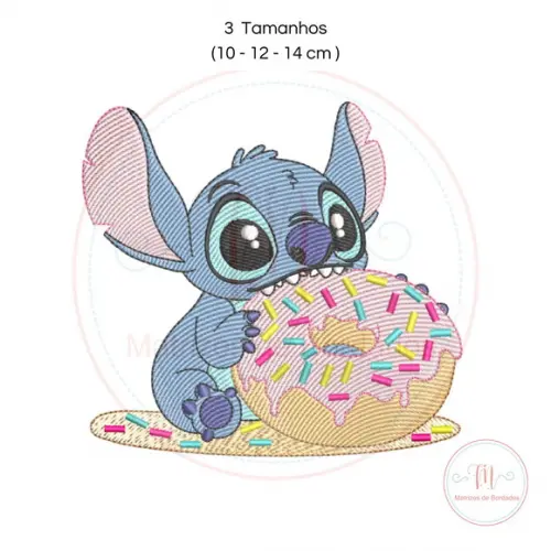 Matriz de Bordado Stitch com Donuts