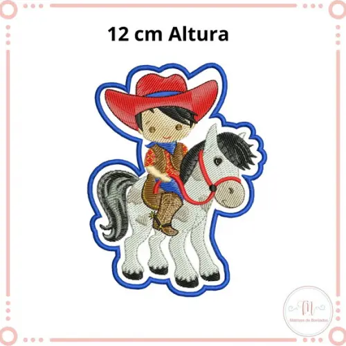Matriz de Bordado Tag Menino CowBoy