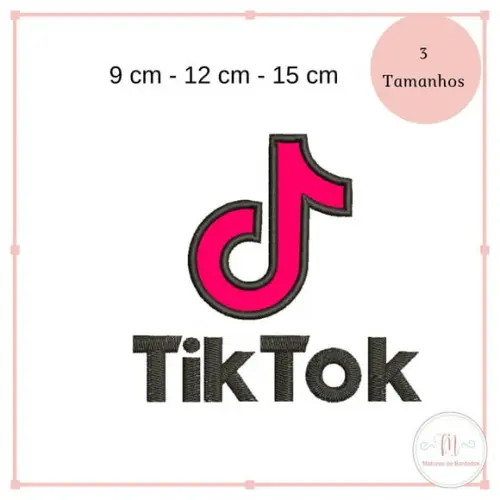 Matriz de Bordado Tik Tok Aplique
