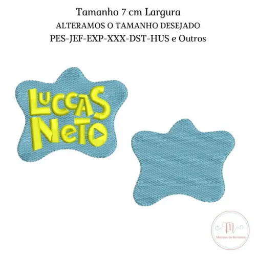 Matriz de Bordado Tag Nome Luccas Neto