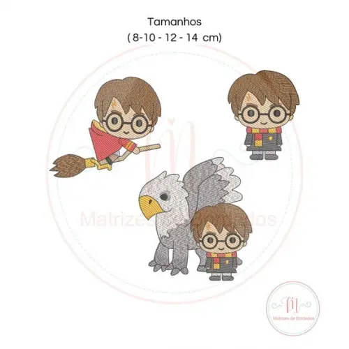 Matriz de Bordado Trio Harry Potter