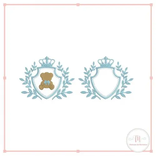 Matriz de Bordado Urso Arabesco Aplique e Vazia
