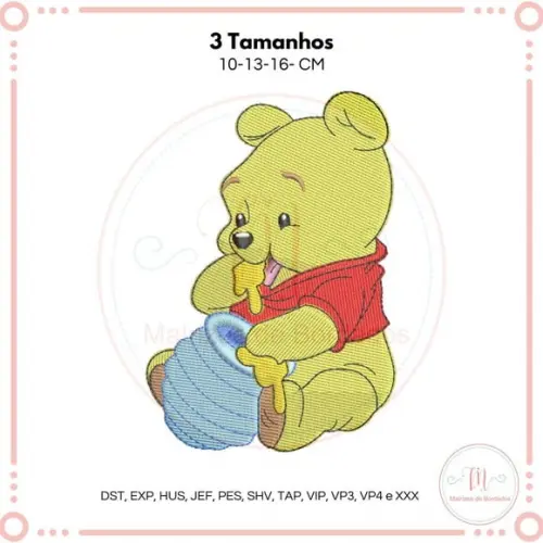 Matriz de Bordado Ursinho Pooh Baby