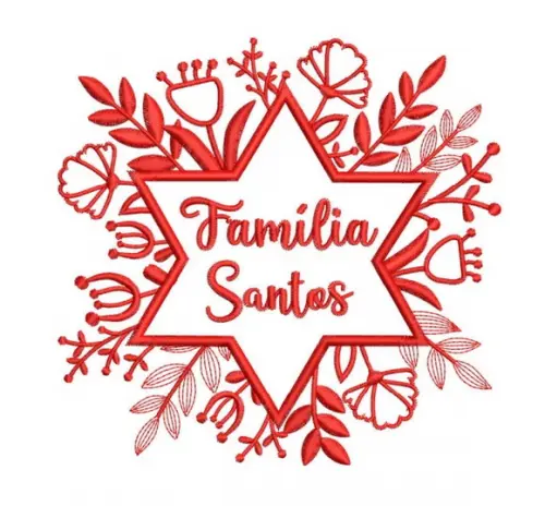 Matriz Guirlanda Estrela Natalina com Nome da Familia