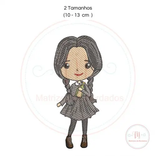 Matriz de Bordado Wandinha Cute Família Addams