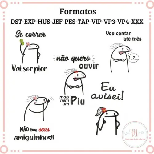 Matrizes de Bordado 5 Florks Frases Dia das Mães