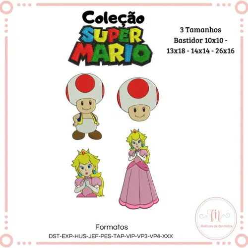 Matrizes de Bordado Coleção Super Mario