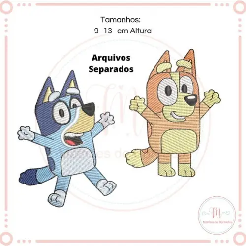 Matrizes de Bordados Bluey e Bingo (separados)