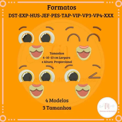 Matrizes de Bordados Bolofofos (rosto)