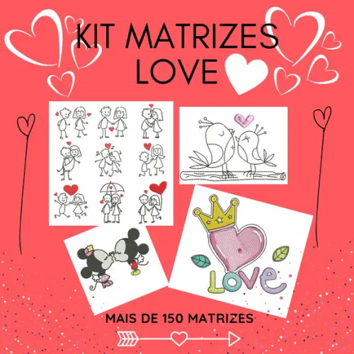Matrizes de Bordados Love - Kit com 150 matrizes
