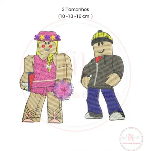 Matrizes de Bordados Roblox Menina e Menino (separados)