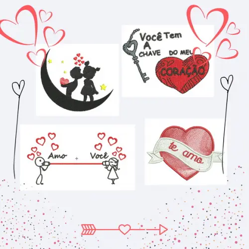 Matrizes de Bordados Love - Kit com 150 matrizes