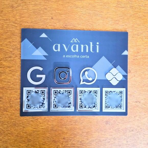 Placa 4 Qr Codes Parede Acrílico Espelhado Logo Pix Insta